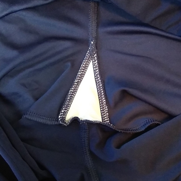 AVIVA Womens Large Navy Blue Coral Pink Athletic Leggings Yoga Athleisure - Picture 9 of 10